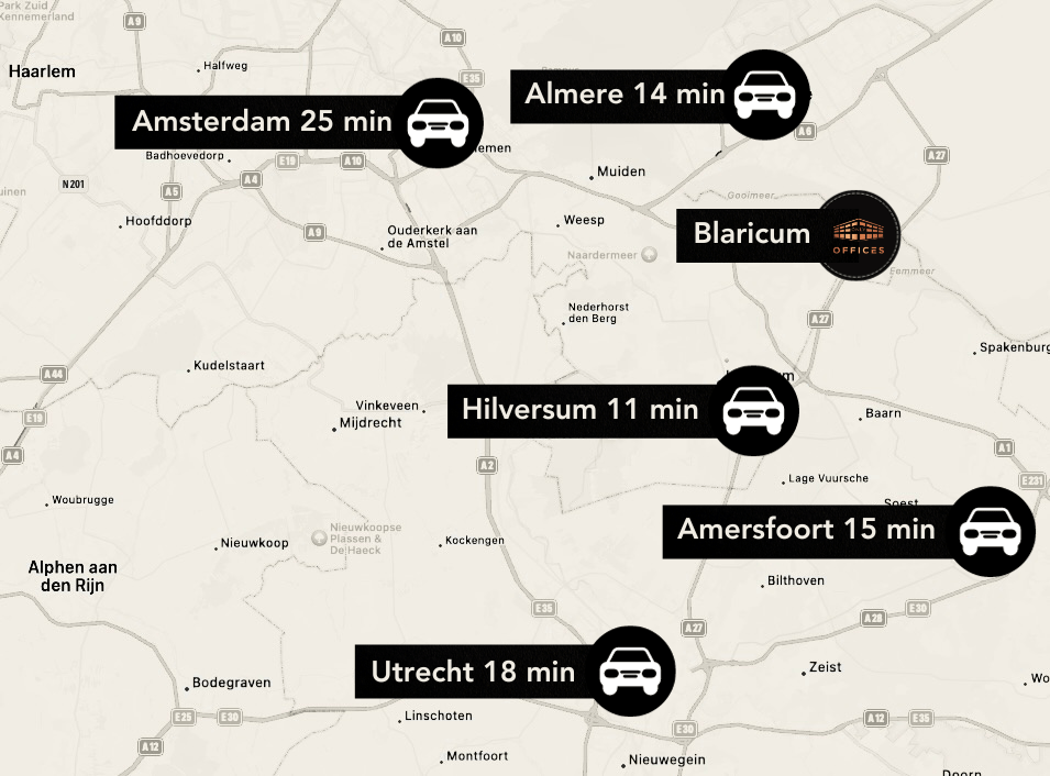 Locatie Business center OnlyOffices Blaricum